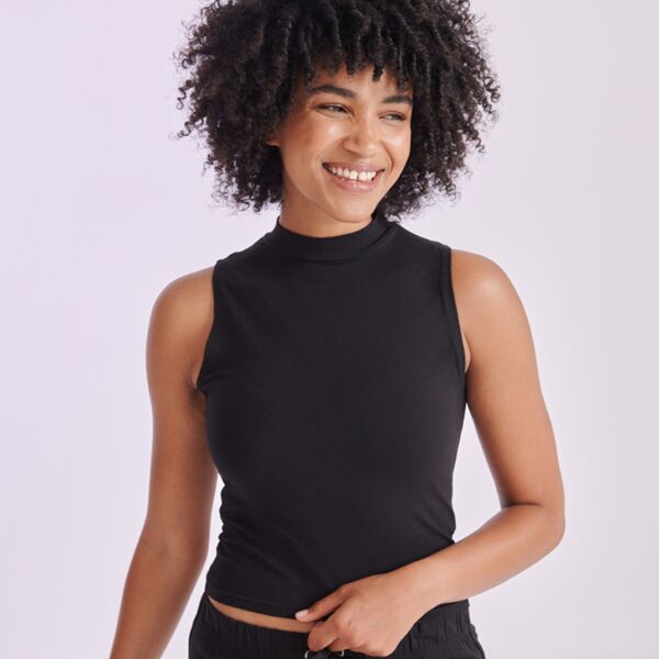 SF Ladies High Neck Crop Vest Thumbnail